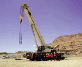 This Terex AC 350/6 all-terrain crane was put into service recently at Grupo Mexico’s Buenavista DelCobre (Cananea) mine in Sonora, Mexico.