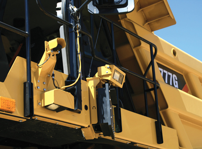 Cat Detect camera and radar units installed on the side of a 777G haul truck give the operator better ‘visibility.’