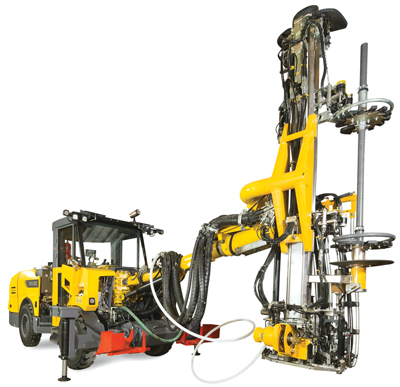 Atlas Copco’s fully mechanized Boltec S bolter is a compact unit suited to work in smaller tunnels and mines. 