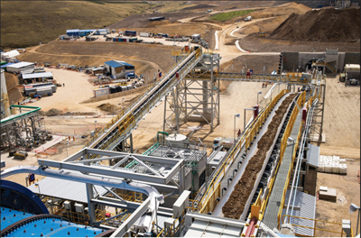 Processing at the Constancia copper project includes SAG and ball mining, followed by flotation of sulphide minerals to produce commercial-grade copper and molybdenum concentrates. (Photo courtesy of Hudbay Minerals)