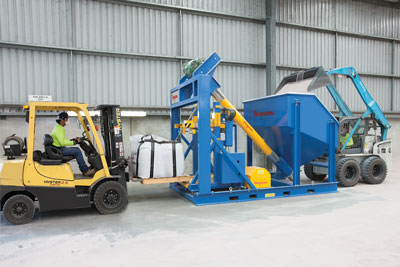 A recently installed Flexicon automatic bag filler now uses a loader-fed hopper 