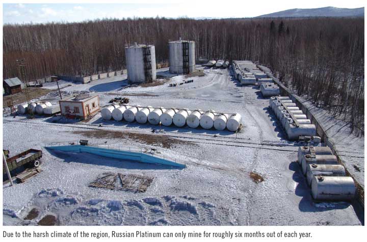 Due to the harsh climate of the region, Russian Platinum can only mine for roughly six months out of each year.