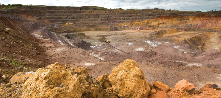 The Musonoie-T17 pit at Katanga Mining’s operations in the DRC. The company’s main KOV pit suffered a wall failure earlier this year.